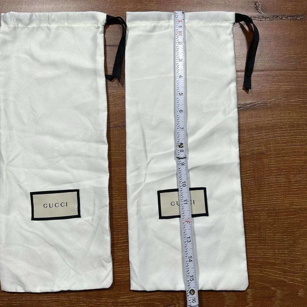 Gucci Dust Bags 15.5"x6.5" White Satin Drawstring Storage Protector Cover Heels - Picture 7 of 11